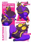 2025 4_toes 5_fingers all_fours anthro anubian_jackal anus areola artemis_(zapaeryan) bar_emanata big_breasts black_body black_fur black_hair blonde_hair blush bodily_fluids breasts camel_toe canid canine canis chromapan claws cleavage clothed clothing dialogue emanata english_text exposed_breasts eyebrow_through_hair eyebrows eyes_closed eyeshadow feet female female_anthro fingerless_gloves fingers flying_sweatdrops footwear fur gloves hair hair_over_eye handwear hi_res high_heels holding_breast huge_breasts jackal letterbox looking_at_viewer lying makeup mammal multicolored_hair multiple_poses nipples on_back pose purple_blush purple_clothing purple_eyes purple_tongue shoes signature solo speech_bubble stirrup_thigh_socks sweat sweatdrop text three-quarter_view toe_claws toes tongue translucent translucent_hair two_tone_hair yellow_anus yellow_areola yellow_eyeshadow yellow_inner_pussy yellow_nipples