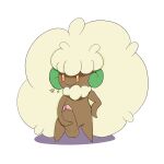 1:1 absurd_res balls blush bodily_fluids elemental_creature erection flora_fauna foreskin game_freak generation_5_pokemon genital_fluids genitals hand_on_hip hi_res humanoid male nintendo not_furry penis plant pokemon pokemon_(species) precum retracted_foreskin slightly_chubby solo twerpishimp whimsicott