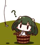  :&lt; absurdres bad_id bad_pixiv_id black_eyes bucket chibi fishing_hook fishing_line green_hair highres kisume nuu_(nu-nyu) short_hair touhou twintails wooden_bucket |_| 