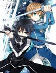  bad_id bad_pixiv_id black_eyes black_hair blonde_hair cierra_(ra-bit) eugeo green_eyes kirito male_focus multiple_boys sword sword_art_online weapon 