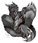 anthro claws duo feet foot_fetish foot_lick foot_play horn kredri licking scalie smile tongue