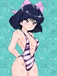  bad_id bad_pixiv_id black_hair casual_one-piece_swimsuit green_eyes ijigawa_rui lupus magical_taruruuto-kun one-piece_swimsuit short_hair swimsuit 