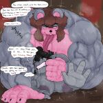 1:1 abby_(khrunkisillegal) anal big_breasts big_muscles blood bodily_fluids breasts brown_hair clenched_teeth dominant drooling drooling_on_partner drooling_tongue english_text female forced forced_anal fur grey_body grey_fur hair hi_res huge_muscles humiliation hyper hyper_muscles khrunkisillegal licking male male/female male_penetrating muscular nosebleed obscured_penetration penetration pink_body pinned pinned_to_ground profanity questionable_consent reaching_towards_viewer roque_(khrunkisillegal) saliva saliva_string sex size_difference sweat sweatdrop tears teeth text tongue tongue_out vein veiny_muscles