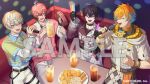  4boys :d ahoge akagi_wen akagi_wen_(1st_costume) alcohol antenna_hair aqua_hair bandaid bandaid_on_cheek bandaid_on_face beer beer_mug belt belt_buckle belt_pouch black_belt black_choker black_gloves black_hair black_shirt blonde_hair blue_eyes blue_hair blue_shirt blush bracelet buckle choker clenched_hand closed_eyes collared_shirt commentary_request company_name copyright_notice crossed_bangs cup drink drinking_straw ear_piercing earrings fangs fingerless_gloves gloves glowstick gradient_hair grey_jacket hair_between_eyes hair_ornament hand_up hands_up hibachi_mana hibachi_mana_(1st_costume) holding holding_cup holding_glowstick holding_microphone hood hood_down hooded_jacket indoors instrument jacket jewelry karaoke layered_sleeves lightning_bolt_hair_ornament lightning_bolt_symbol long_sleeves looking_at_viewer male_focus merasugi microphone mug multicolored_eyes multicolored_hair multicolored_shirt multiple_boys music necklace nijisanji official_art open_mouth orange_hair oriens_(nijisanji) pants piercing pink_hair pink_sweater_vest pouch print_shirt purple_eyes purple_shirt safety_pin saiki_ittetsu saiki_ittetsu_(1st_costume) sample_watermark sharp_teeth shirt short_hair short_over_long_sleeves short_sleeves shorts singing single_glove sitting smile standing streaked_hair sweater_vest table tambourine teeth turtleneck two-tone_eyes undershirt usami_rito usami_rito_(1st_costume) v-shaped_eyebrows virtual_youtuber watermark white_jacket white_pants white_shirt white_shorts wristband yellow_eyes yellow_shirt 