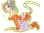  animal_ears boots breasts cat_ears covered_nipples erect_nipples final_fantasy final_fantasy_vi green_hair high_heel_boots high_heels long_hair nojuu solo tail tina_branford 