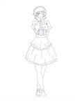  akumart highres maid monochrome non-web_source short_hair simpur_(akumart) 