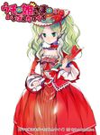  choker cleavage_cutout copyright_name flat_chest flower green_eyes green_hair hat melrose rinen rose solo twintails uchi_no_hime-sama_ga_ichiban_kawaii umbrella watermark white_background 