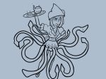  cephalopod digital_media_(artwork) female food hair humanoid looking_at_viewer marine mollusk monster_girl_(genre) mrsquidon not_furry simple_background smile solo squid 