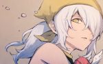  1girl bare_shoulders cecie_(gravity_daze) crying doll gravity_daze gravity_daze_2 hair_over_one_eye kerchief long_hair ponytail silver_hair tears yellow_eyes 
