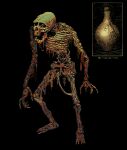 ambiguous_gender animated_skeleton anterior_nasal_aperture black_background bone gore hi_res horror_(theme) humanoid not_furry open_mouth plastiboo simple_background skeleton skull solo standing teeth undead vase