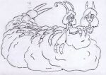 2025 absurd_res after_vore arthropod arthropod_taur belly big_belly centipede centipede_taur female female_pred group hi_res huge_belly humanoid myriapod myriapod_taur overweight shar0makai simple_background sketch taur traditional_media_(artwork) vore