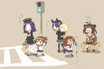  &gt;_&lt; :3 =_= antenna_hair arinu backpack bag blonde_hair blush_stickers brown_hair carrying chibi closed_eyes crosswalk double_bun dress eyepatch fang folded_ponytail gloves groceries grocery_bag hair_ribbon headgear holding_hands ikazuchi_(kantai_collection) inazuma_(kantai_collection) kantai_collection mechanical_halo multiple_girls naka_(kantai_collection) o_o open_mouth piggyback pointing purple_hair ribbon satsuki_(kantai_collection) school_uniform serafuku shopping_bag short_hair sleeping smile sweatdrop tatsuta_(kantai_collection) tenryuu_(kantai_collection) translated twintails 