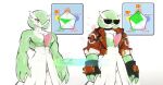 biceps black_clothing black_gloves black_handwear clothed clothing eyewear fingerless_gloves gardevoir generation_3_pokemon gloves green_arms green_fingers green_hair green_hands hair handwear hi_res humanoid jacket multicolored_clothing multicolored_gloves multicolored_handwear multicolored_jacket multicolored_topwear muscular muscular_humanoid nintendo pokemon pokemon_(species) sunglasses thwillartz topwear vein white_body white_legs white_skin