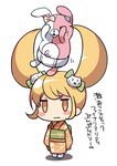  bad_id bad_pixiv_id blonde_hair blush_stickers bunny chibi danganronpa japanese_clothes kimono long_hair mizuki_(koko_lost) monomi_(danganronpa) orange_eyes saionji_hiyoko super_danganronpa_2 twintails yellow_eyes 