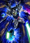  artificial_eye artist_name bad_link beam_rifle charging_forward dragoon_strike_gundam energy_beam energy_gun energy_sword english_commentary flying funnels_(gundam) glowing glowing_eyes gun gundam gundam_seed gundam_seed_recollection highres holding holding_beam_saber holding_gun holding_sword holding_weapon javanese_commentary mecha mechanical_arms mechanical_eye mechanical_legs mobile_suit no_humans red_chin robot sd_gundam sd_gundam_g-generation_eternal shimashun space star_(sky) strike_gundam sword thrusters twitter_username v-fin weapon 