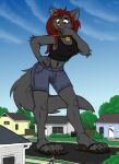 2024 4_fingers 4_toes ambiguous_gender anthro anthro_focus anthro_on_anthro arm_tuft bedroom_eyes belly_tuft biped black_claws black_clothing black_eyebrows black_shirt black_tank_top black_text black_topwear blue_bottomwear blue_clothing blue_pants blue_shorts blurred_background bottomwear breasts brown_body brown_collar brown_eyes brown_fur brown_hair brown_nose building canid canine canis cheek_tuft claws cleavage clothed clothing cloud collar collar_tag colored cracked_ground crop_top day detailed_background digital_drawing_(artwork) digital_media_(artwork) door doorframe duo ear_piercing ear_tuft english_text extreme_size_difference eye_contact eyebrows facial_tuft feet female female/ambiguous female_focus fence fingers fluffy fluffy_tail footwear forest full-length_portrait fur fur_tuft grey_body grey_fur grey_inner_ear grey_inner_ear_fluff grey_piercing grey_text grey_tuft hair half-closed_eyes hand_on_mouth hi_res house humanoid_hands industrial_piercing inner_ear_fluff interspecies larger_anthro larger_female leg_tuft lennox line_art long_hair looking_at_another looking_down looking_up loom looming looming_over macro macro_anthro macro_female maddie_(lennox) mammal midriff mischievous mischievous_smile monotone_body monotone_fur murid murine name_tag narrowed_eyes nature navel noticing orange_eyes orange_nose orange_pawpads outside pants pawpads paws piercing pink_tail plant plantigrade plantigrade_pawpads pondering portrait pose predator/prey raised_heel rat red_hair road rodent sandals seductive shaded shirt shoes short_hair shorts shoulder_tuft shrub side_view size_difference sky sleeveless_shirt smaller_ambiguous smaller_anthro smile smirk smug solo_focus standing street stroll strolling tail tan_eyes tan_nose tank_top text thinking three-quarter_view tip_(theprettiesttip) toe_claws toes topwear towering town tree tuft url walking watermark wearing_sandals white_clothing white_shirt white_topwear window wolf wondering wood wood_fence yellow_eyes yellow_nose