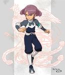  alpha_(inazuma_eleven) armband bird character_name full_body inazuma_eleven_(series) inazuma_eleven_go inazuma_eleven_go_chrono_stone male_focus mizuhara_aki no_pupils protocol_omega solo 