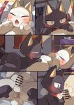 absurd_res anthro anus balls bedroom_sex bigoyatsu black_eyes blush bodily_fluids bow_tie bow_tie_only censor_bar censored comic cum cum_drip cum_in_mouth cum_inside cum_on_own_penis cum_on_penis cum_on_self cum_string domestic_cat dripping duo emanata eyes_closed felid feline felis fellatio genital_fluids genitals heart_symbol hi_res humanoid_genitalia humanoid_penis ineffective_censorship kuro_(doko_demo_issho) looking_at_another looking_at_genitalia looking_at_partner looking_at_penis lying male male/male mammal mostly_nude motion_lines narrowed_eyebrows navel on_back one_page_comic open_mouth oral oral_penetration penetration penile penis penis_in_mouth purple_body red_bow_tie sex slightly_chubby sony_corporation sony_interactive_entertainment tissue_box toro_inoue uncensored_version_at_paywall white_body yellow_inner_ear