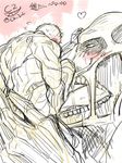  armored_titan bara colossal_titan giant heart monochrome monster muscle saliva shingeki_no_kyojin tongue yaoi 