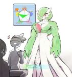 biceps gardevoir generation_3_pokemon green_arms green_fingers green_hair green_hands grey_arms grey_body grey_fingers grey_skin group hair hi_res human humanoid mammal muscular muscular_humanoid nintendo pokemon pokemon_(species) red_eyes thwillartz trio vein white_body white_legs white_skin