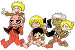  2girls 4boys annie_leonhardt armored_titan bertholt_fubar bertolt_hoover blonde_hair blue_eyes chibi colossal_titan dual_persona female_titan giant grey_hair multiple_boys multiple_girls reiner_braun shingeki_no_kyojin 