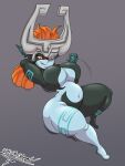 2025 belly big_breasts big_butt black_body black_skin blue_body blue_markings blue_skin breasts butt cel_shading colored digital_media_(artwork) eyelashes featureless_breasts female fused_shadow grey_background grey_helmet hair hand_behind_head humanoid imp looking_down markings midna motion_lines multicolored_body navel nintendo not_furry orange_hair red_eyes shaded shinysteel short_stack signature simple_background slightly_chubby slightly_chubby_female slightly_chubby_humanoid snaggle_tooth solo teeth the_legend_of_zelda thick_thighs three-quarter_view twili twilight_princess two_tone_body yellow_sclera