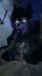 absurd_res anthro big_breasts black_body black_fur bodily_fluids breast_play breasts canid canine canis cum cum_drip cum_in_nipples cum_on_penis cumshot dripping duo ejaculation exposed_breasts female fur genital_fluids genitals glowing glowing_eyes hael_(fortnite) hi_res human larger_female mal0 male male/female mammal penis samtrix scp-1471-a scp-1471-a_(scrag) scp_foundation sex size_difference titfuck tongue tongue_out wolf