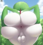 anus anus_focus artist_logo balls bent_over big_balls big_butt blurred_background bodily_fluids butt butt_focus butt_grab butt_squish cloud colored detailed_background digital_drawing_(artwork) digital_media_(artwork) forest forest_background gardevoir generation_3_pokemon genitals glistening glistening_balls glistening_body glistening_butt glistening_genitalia glistening_skin green_body green_skin hand_on_butt hi_res huge_butt humanoid light lighting logo male multicolored_body multicolored_skin nature nature_background nintendo not_furry nude perineum pink_anus plant pokemon pokemon_(species) presenting presenting_anus presenting_balls presenting_hindquarters rear_view saggy_balls shaded sky skyscape solo spread_anus spread_butt spreading squish standing text thick_thighs tree two_tone_body two_tone_skin tzokatli watermark white_balls white_body white_perineum white_skin wide_hips