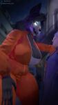 absurd_res anthro big_breasts black_body black_fur breasts canid canine canis claws clothed clothing dominant dominant_female duo female fur glowing glowing_eyes hael_(fortnite) hi_res human larger_female mal0 male male/female mammal pale_skin samtrix scp-1471-a scp-1471-a_(scrag) scp_foundation size_difference smile thick_thighs tongue tongue_out wide_hips wolf