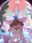 absurd_res ahegao bodily_fluids butt canid cum digital_media_(artwork) digital_painting_(artwork) female feral gaping gaping_pussy genital_fluids genitals hi_res looking_at_viewer looking_pleasured mammal painting_(artwork) pussy quadruped solo tentacles xiaoronbao