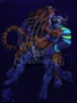 anthro balls bareback big_balls big_penis bodily_fluids chief_bogo cum cum_inside disney duo felid genital_fluids genitals hi_res male male/male mammal namygaga neon pantherine penis tiger zootopia