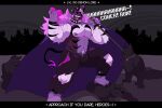 2022 2_horns absurd_res anthro barazoku barefoot belt black_border black_collar black_horn black_nose black_stripes black_tail blood bodily_fluids border bottomwear brown_belt brown_body brown_fur canid canine canis cape cel_shading clothed clothing collar colored_blood demon digital_drawing_(artwork) digital_media_(artwork) domestic_dog dominant dominant_anthro dominant_male feet foot_on_another&#039;s_back foot_on_back fur fur_trim_(clothing) grey_collar group hi_res hindpaw holding_heart holding_leash holding_object horn larger_anthro larger_male laugh leash leash_pull leashed_collar lying male mammal melaisen muscular muscular_anthro muscular_male on_front open_mouth open_smile pants paws pecs pink_blood purple_cape purple_clothing shaded silhouette sitting size_difference smaller_anthro smaller_male smile spade_tail spiked_collar spikes striped_body striped_fur stripes submissive submissive_anthro submissive_male tail teeth text topless topless_anthro topless_male torn_bottomwear torn_clothing torn_pants unusual_blood unusual_bodily_fluids wavy_mouth white_text