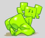 2025 5_toes barefoot big_butt black_eyes blush blush_stickers butt eyelashes feet female female_humanoid genitals glistening glistening_butt glistening_feet glistening_legs glistening_thighs green_body green_butt green_eyelids green_hair green_inner_pussy green_pussy green_skin grey_background hair half-closed_eyes humanoid humanoid_genitalia humanoid_pussy kardboardian looking_back mario_bros mimi_(paper_mario) narrowed_eyes nintendo not_furry nude nude_female nude_humanoid paper_mario pigtails pouting pussy shaded simple_background solo square_(anatomy) toes