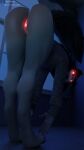 3d_(artwork) absurd_res anthro athletic bent_over big_breasts bottomless breasts canid canine clothed clothing digital_media_(artwork) female genitals glowing glowing_eyes glowing_genitalia glowing_pussy hi_res looking_at_viewer mal0 mammal partially_clothed samtrix scp-1471-a scp_foundation solo sweater sweater_only topwear topwear_only vulva