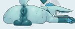 absurd_res anus backsack balls blue_anus blue_balls blue_body blue_fur blue_pawpads bodily_fluids butt darkened_anus darkened_balls darkened_genitalia darkened_perineum eeveelution feral fur generation_4_pokemon genitals glaceon hi_res male nintendo pawpads perineum pokemon pokemon_(species) puffy_anus raised_tail saggy_balls simple_background skinkbutt_(artist) solo sweat sweatdrop sweaty_balls sweaty_butt sweaty_genitalia tail white_background wide_hips