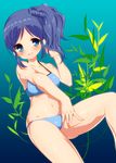  aikatsu! aikatsu!_(series) bikini blue_eyes blue_hair kiriya_aoi kuga_eito long_hair side_ponytail solo swimsuit underwater 
