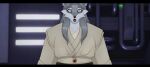 anthro asian_clothing belt bullet_hole canid canine cedess_velkaas clothed clothing darth_maul death dying east_asian_clothing fan_character female fur gore hair hi_res humanoid japanese_clothing jedi jedi_tunic killing kimono long_hair mammal movie_reference open_mouth qui-gon_jinn shocked simple_background solo star_wars star_wars:_the_phantom_menace
