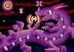 abstract_background ambiguous_gender atom dragon dragon_wings facial_horn feral hi_res horn long_body mimill3 multi_leg multi_limb multi_wing mythological_creature mythological_scalie mythology nose_horn number open_mouth physics pink_horn purple_body purple_eyes scalie solo technical_illustration text white_text wings