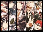  :p black_gloves black_hair blonde_hair blue_eyes blue_hair braid card celestia_ludenberck column_lineup danganronpa danganronpa_1 earrings enoshima_junko fukawa_touko genocider_shou gloves jewelry kirigiri_kyouko long_tongue maizono_sayaka mico_(mikomizu) multiple_girls nail_polish necktie one_eye_closed playing_card profile purple_eyes purple_hair red_eyes school_uniform scissors serafuku spoilers tongue tongue_out 