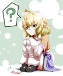  :&lt; ? blonde_hair egg_vibrator green_eyes highres mizuhashi_parsee pointy_ears scarf short_hair sitting solo touhou vibrator yuuki_(yukigeshou_hyouka) 