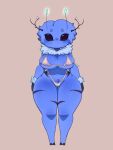 2025 2_toes absurd_res antennae_(anatomy) anthro antlers arm_tuft arthropod artist_name barely_visible_pussy bee beeatriz_(rabiosin) big_breasts biped blue_body blue_hair blush breasts choker crotch_tuft feet female front_view glowing glowing_antennae hair hi_res horn huge_breasts huge_hips huge_thighs hybrid hymenopteran insect jewelry looking_at_viewer mole_on_cheek navel necklace non-mammal_breasts non-mammal_navel non-mammal_pussy rabiosin ruff short_stack simple_background skimpy_bikini small_eyebrows small_waist smile solo striped_body stripes text thick_thighs toes tuft void_eyes wide_hips wrist_tuft