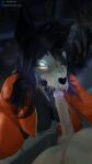 absurd_res anthro big_breasts black_body black_fur bodily_fluids breasts canid canine canis clothed clothed_female clothing cum cum_drip cum_in_mouth cum_inside cumshot dominant dominant_female dripping duo ejaculation fellatio female fur genital_fluids genitals glowing glowing_eyes hael_(fortnite) hi_res human larger_female mal0 male male/female mammal nude nude_male oral partially_clothed penile penis samtrix scp-1471-a scp-1471-a_(scrag) scp_foundation sex size_difference smile thick_thighs tongue tongue_out wolf