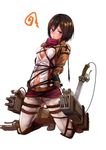  abs bdsm bondage boots bound emblem knee_boots mikasa_ackerman military military_uniform navel paradis_military_uniform rinzou_(dangan) scarf shingeki_no_kyojin short_hair solo survey_corps_(emblem) sword three-dimensional_maneuver_gear uniform weapon 