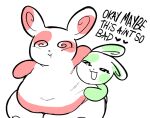 2025 anthro anthro_on_anthro belly big_belly black_nose black_text chubby_cheeks digital_drawing_(artwork) digital_media_(artwork) duo english_text featureless_hands female fur generation_3_pokemon green_arms green_body green_fur green_spots happy heart_after_text hi_res huge_belly huge_thighs hugging_belly inflation larger_female male male/female multicolored_body multicolored_ears multicolored_face multicolored_fur narrowed_eyes navel nintendo open_mouth open_smile overweight overweight_anthro overweight_female pokemon pokemon_(species) red_arms red_body red_fur red_spots riaplusone round_nose shiny_pokemon simple_background size_difference small_nose smaller_male smile spinda spiral spiral_eyes spots spotted_ears spotted_face text thick_thighs two_tone_body two_tone_ears two_tone_face two_tone_fur wavy_mouth white_background white_body white_ears white_fur