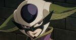  1girl anime_coloring anime_screenshot blue_eyes close-up evil_smile eye_mask fairy_tail kyouka_(fairy_tail) mashima_hiro mask non-web_source smile 
