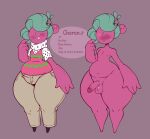 2024 4_fingers ambiguous_gender anthro artist_name balls belly big_belly big_butt big_hands big_penis blush bodily_fluids bottom_heavy bottomwear butt character_name cheren_(dozighost) cherry clothed clothing colored curvy_figure digital_drawing_(artwork) digital_media_(artwork) dozighost elemental_creature elemental_humanoid english_text fingers fist flora_fauna food food_creature fruit full-length_portrait gender_symbol genitals glans glistening glistening_body glistening_butt glistening_pseudo_hair glistening_skin green_pseudo_hair hi_res huge_butt huge_thighs humanoid leaf leaf_hair living_fruit looking_back male male_(lore) male_symbol model_sheet mostly_nude multicolored_body multicolored_clothing multicolored_shirt multicolored_topwear navel nervous nervous_smile nervous_sweat nipples not_furry off/on pants pattern_clothing pattern_shirt pattern_topwear pear-shaped_figure penis pink_background pink_balls pink_body pink_clothing pink_glans pink_nipples pink_penis pink_shirt pink_skin pink_topwear plant plant_hair portrait pseudo_hair rear_view shaded shirt shy signature simple_background simple_eyes simple_face slightly_chubby solo standing stated_age stated_sexuality sweat sweatdrop sweater sweaty_face symbol tan_bottomwear tan_clothing tan_pants text thick_thighs topwear turtleneck two_tone_body vest watermark white_clothing white_shirt white_topwear wide_hips