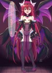  1girl :d ahoge bare_shoulders black_dress black_gloves black_panties black_thighhighs blush breasts cameltoe commission corruption cosplay covered_navel curled_horns dark_persona demon_girl demon_horns demon_tail demon_wings detached_collar detached_sleeves dress elbow_gloves flat_chest full_body gloves hair_between_eyes heart high_heels highleg highleg_panties highres horns kouyoku_senki_exs-tia long_hair looking_at_viewer luxuria_(kouyoku_senki_exs-tia) luxuria_(kouyoku_senki_exs-tia)_(cosplay) multiple_wings navel nuppunuppu open_mouth oversized_wings panties pelvic_curtain pointy_ears pubic_tattoo purple_wings red_eyes red_hair revealing_clothes see-through_clothes shakugan_no_shana shana shoes skeb_commission small_breasts smile solo spread_wings standing straight-on strapless strapless_dress string_panties tail tattoo thighhighs thong underwear very_long_hair wings 