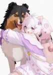  akane_iwawwa animal_ears bag dog hair_ornament hairpin highres non-web_source original pig pig_ears pig_girl pink_eyes pink_hair skirt twintails virtual_youtuber 