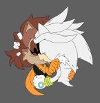 absurd_res anthro black_arms_(sonic) blush blush_lines cape chest_tuft chipmunk clothing duo eulipotyphlan eyelashes female fur gloves ground_squirrel hair hair_grab hand_on_head handwear hedgehog hi_res kissing male male/female mammal quills_(anatomy) red_body red_fur rodent saleta_acorn sciurid sega shoulder_grab silver_the_hedgehog sonic_the_hedgehog_(series) tail touching_hair tuft unknown_artist waist_grab white_body white_fur