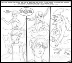 animal_humanoid anthro arania blush carla_(tcitw) comic dave_(tcitw) dialogue dipstick_tail ear_piercing ear_ring english_text female fur group hair herm_(lore) hi_res hooves humanoid keith_(tcitw) male mammal mammal_humanoid markings murid murid_humanoid murine murine_humanoid nipple_outline nipples nude nude_female piercing piper_(tcitw) rat_humanoid ring_piercing rodent rodent_humanoid tail tail_markings text the_cabin_in_the_woods_(arania)